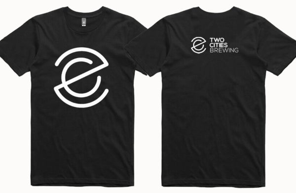 Two Cities Tee - White on Black